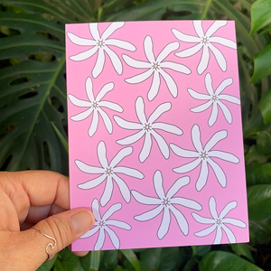 Tiare Greeting Card Pink