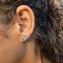 'Ulu (Breadfruit) Ulu Quilt Teal Stud Earrings