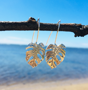 Monstera Earrings Medium (Sterling Silver)