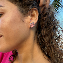 'Ulu (Breadfruit) Ulu Quilt Pink Stud Earrings