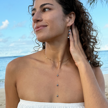 Kahakai Dainty Gray Freshwater Pearl Y Necklace
