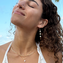 Kahakai Dainty White Freshwater Pearl Triple Earrings