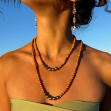 Tahitian Pearl Sandalwood Necklace (Sterling Silver) Economy