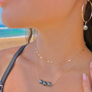Tahitian Pearl Bar Necklace (Gold Filled)