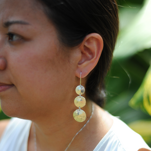 Three Circle Hammered Earrings (Sterling Silver) - Debby Sato Designs
