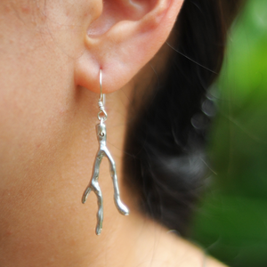 Coral Branch Earrings (Sterling Silver) - Debby Sato Designs