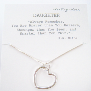 Daughter Heart Necklace, Daughter Graduation Gift, Daughter Birthday Gift - Debby Sato Designs