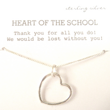 Heart of the School, School Secretary Retirement, Principal Gift (Sterling Silver) - Debby Sato Designs