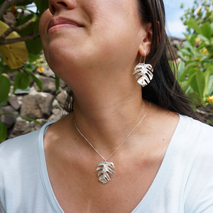Monstera Necklace Large (Sterling Silver) - Debby Sato Designs