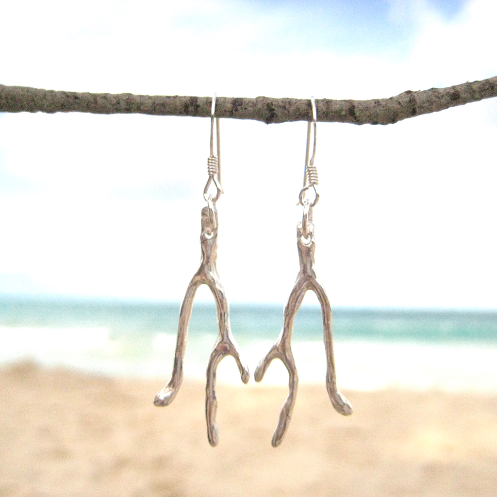 Coral Branch Earrings (Sterling Silver) - Debby Sato Designs