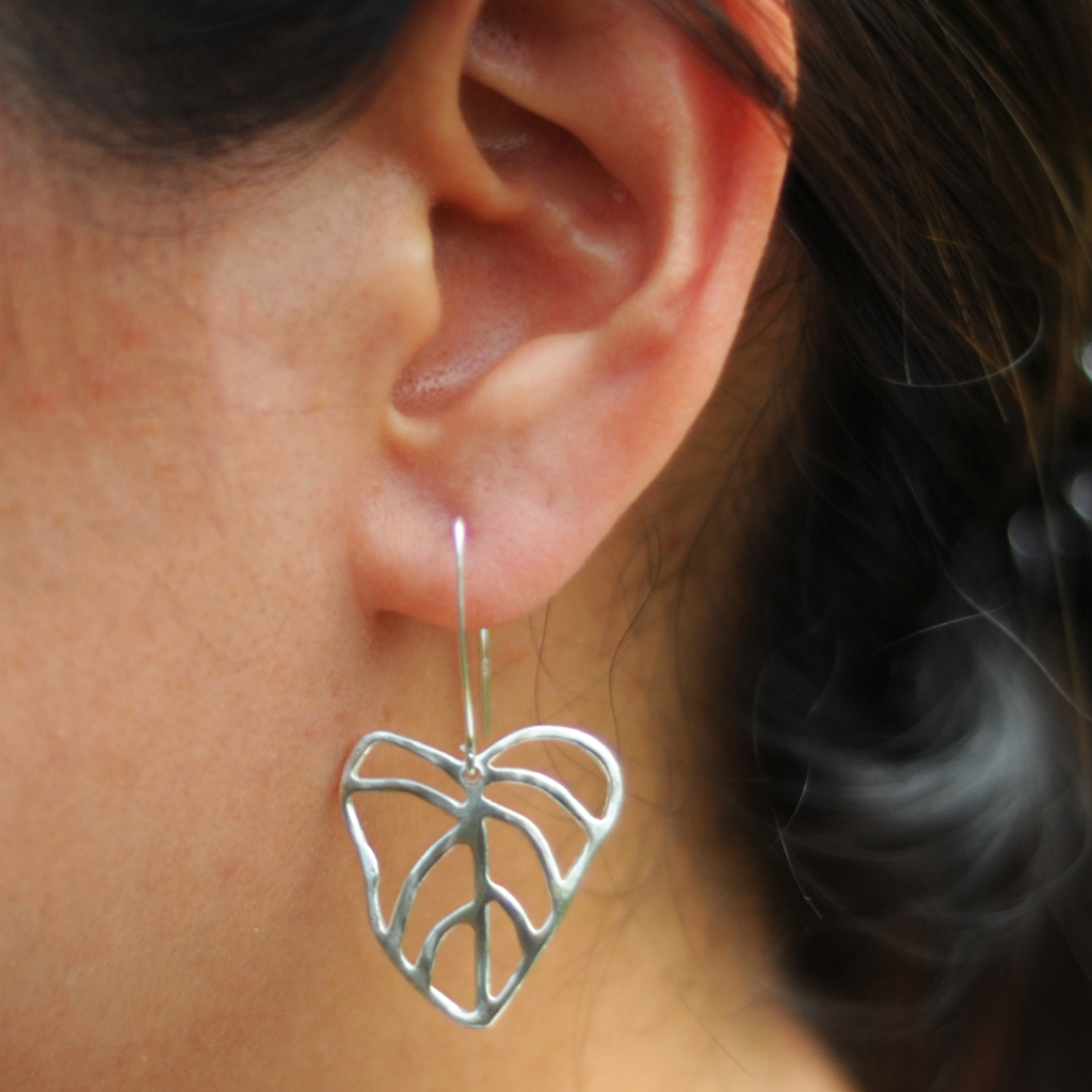 Kalo Earrings, Taro Earrings (Sterling Silver) - Debby Sato Designs
