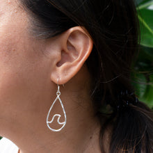 Wave Teardrop Earrings Medium (Sterling Silver) - Debby Sato Designs