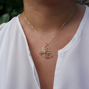 Kalo Necklace, Taro Necklace (14k Gold over Sterling Silver) - Debby Sato Designs