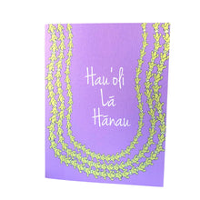 Pakalana Hau'oli Lā Hānau Hawaiian Birthday Greeting Card Blue