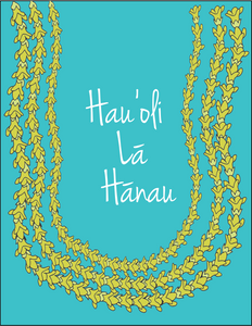 Pakalana Hau'oli Lā Hānau Birthday Greeting Card Purple