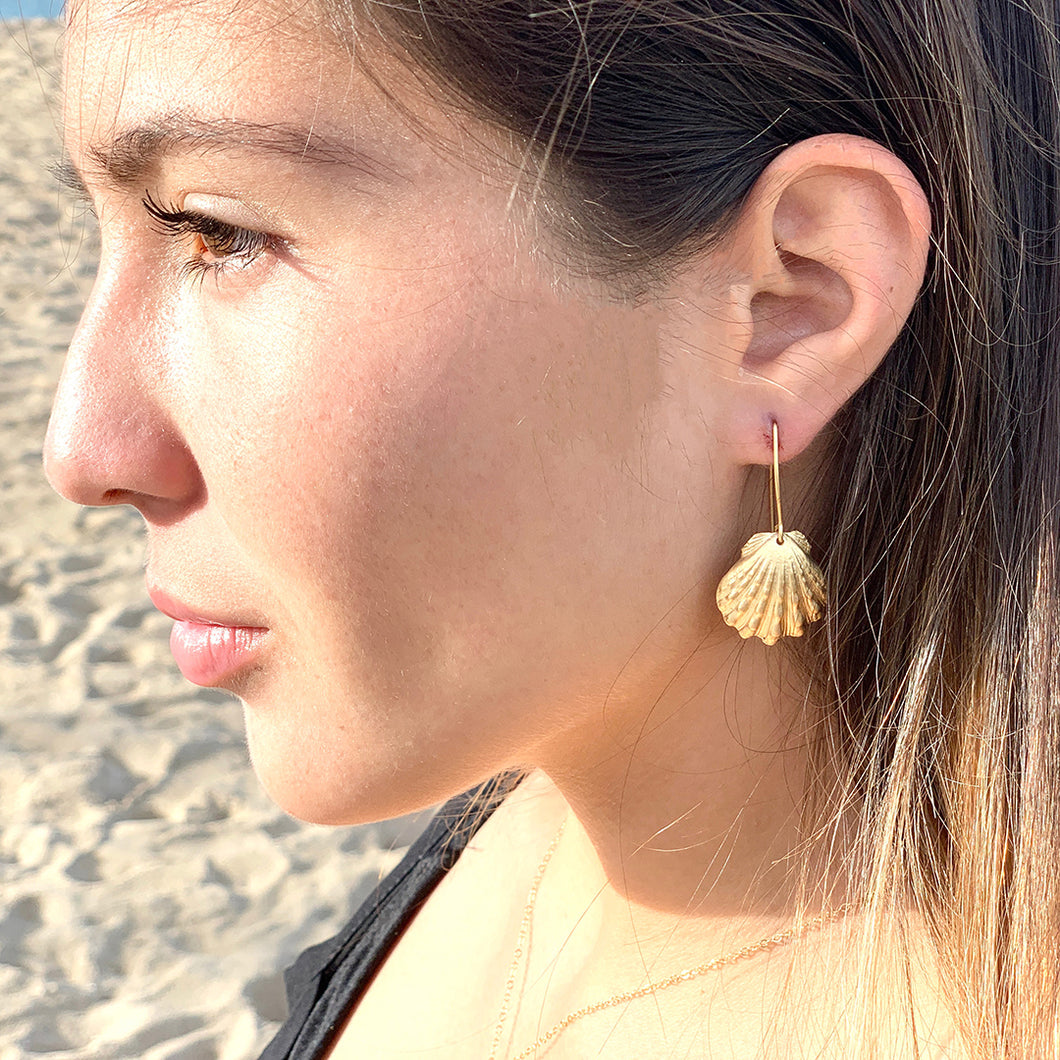 Sunrise Shell Earrings (14k Gold over Silver) - Debby Sato Designs