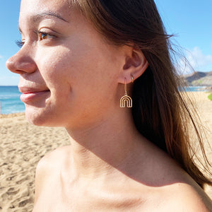 Anuenue (Rainbow) Earrings (14k Gold Sterling Silver) - Debby Sato Designs