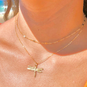 Pinao (Dragonfly) Necklace (14k Gold over Sterling Silver)