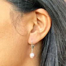 Pink Edison Pearl Earrings (Sterling Silver)