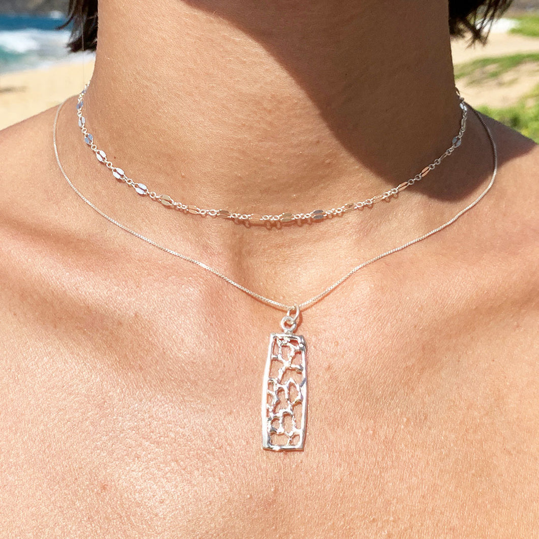 Fan Coral Bar Necklace (Sterling Silver) - Debby Sato Designs