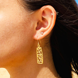 Fan Coral Bar Earrings (14k Gold over Silver) - Debby Sato Designs