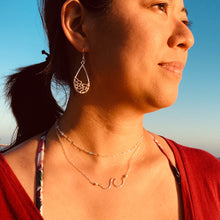 Fan Coral Teardrop Earrings (Sterling Silver) - Debby Sato Designs