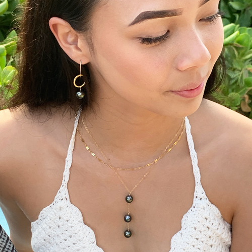 Tahitian Pearl Y Necklace (Gold Filled)