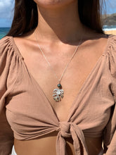 Monstera Necklace with Tahitian Pearl (Sterling Silver) - Debby Sato Designs