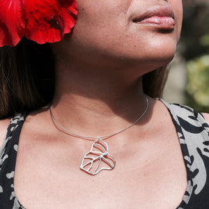 Kalo Statement Necklace, Taro Necklace Large (Sterling Silver) - Debby Sato Designs