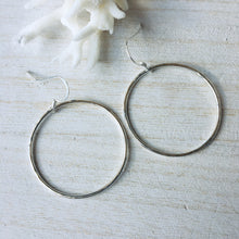 Hammered Hoops Large (Sterling Silver) - Debby Sato Designs