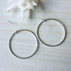 Hammered Hoops Large (Sterling Silver) - Debby Sato Designs