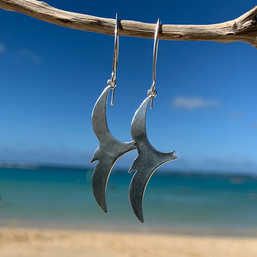 Iwa (Frigate Bird) Earrings (Sterling Silver) - Debby Sato Designs