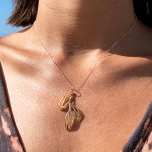 Maile Lau Nui Necklace (14k Gold Sterling Silver) - Debby Sato Designs