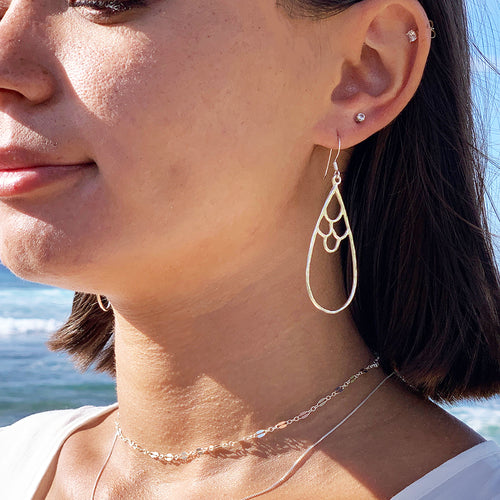 Mermaid Teardrop Earrings Large (Sterling Silver) - Debby Sato Designs