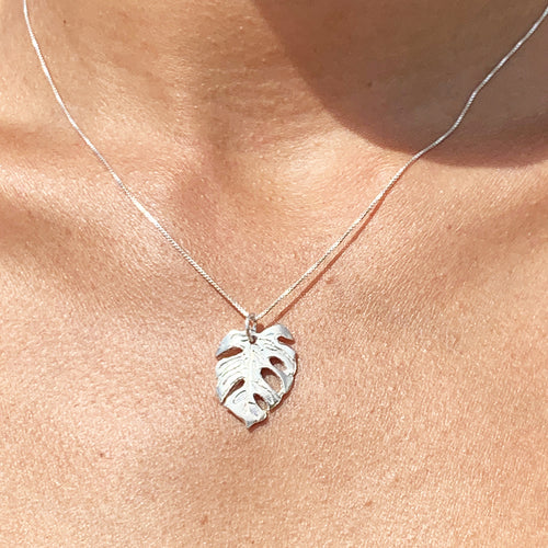 Monstera Necklace Medium (Sterling Silver) - Debby Sato Designs