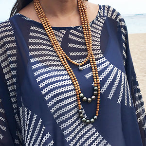 Tahitian Pearl Sandalwood Necklace Single (Sterling Silver) - Debby Sato Designs