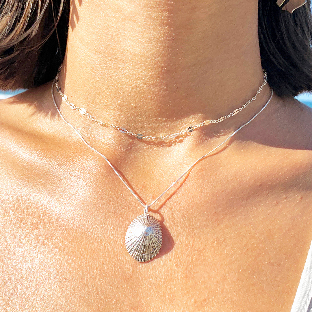 Opihi Necklace, Medium Hawaiian Shell Necklace (Sterling Silver) – Debby Sato Designs