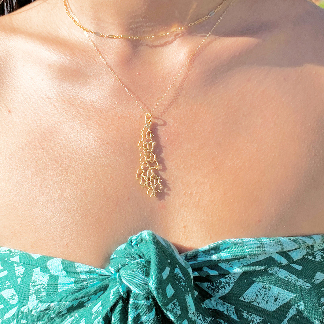 Fan Coral Necklace (14k Gold over Sterling Silver) - Debby Sato Designs