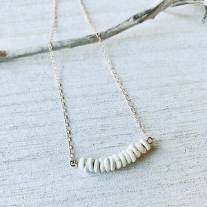 Puka Shell Bar Necklace (Gold Fill) - Debby Sato Designs