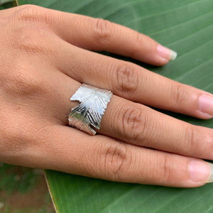 Maia (Banana) Leaf Cuff Ring (Sterling Silver) - Debby Sato Designs