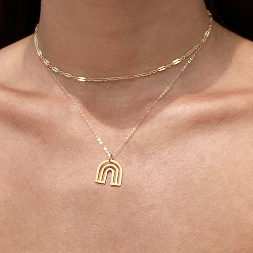 Anuenue (Rainbow) Necklace (14k Gold Sterling Silver) - Debby Sato Designs