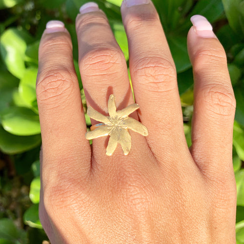 Tiare (Gardenia) Ring (14k Gold over Sterling Silver) - Debby Sato Designs