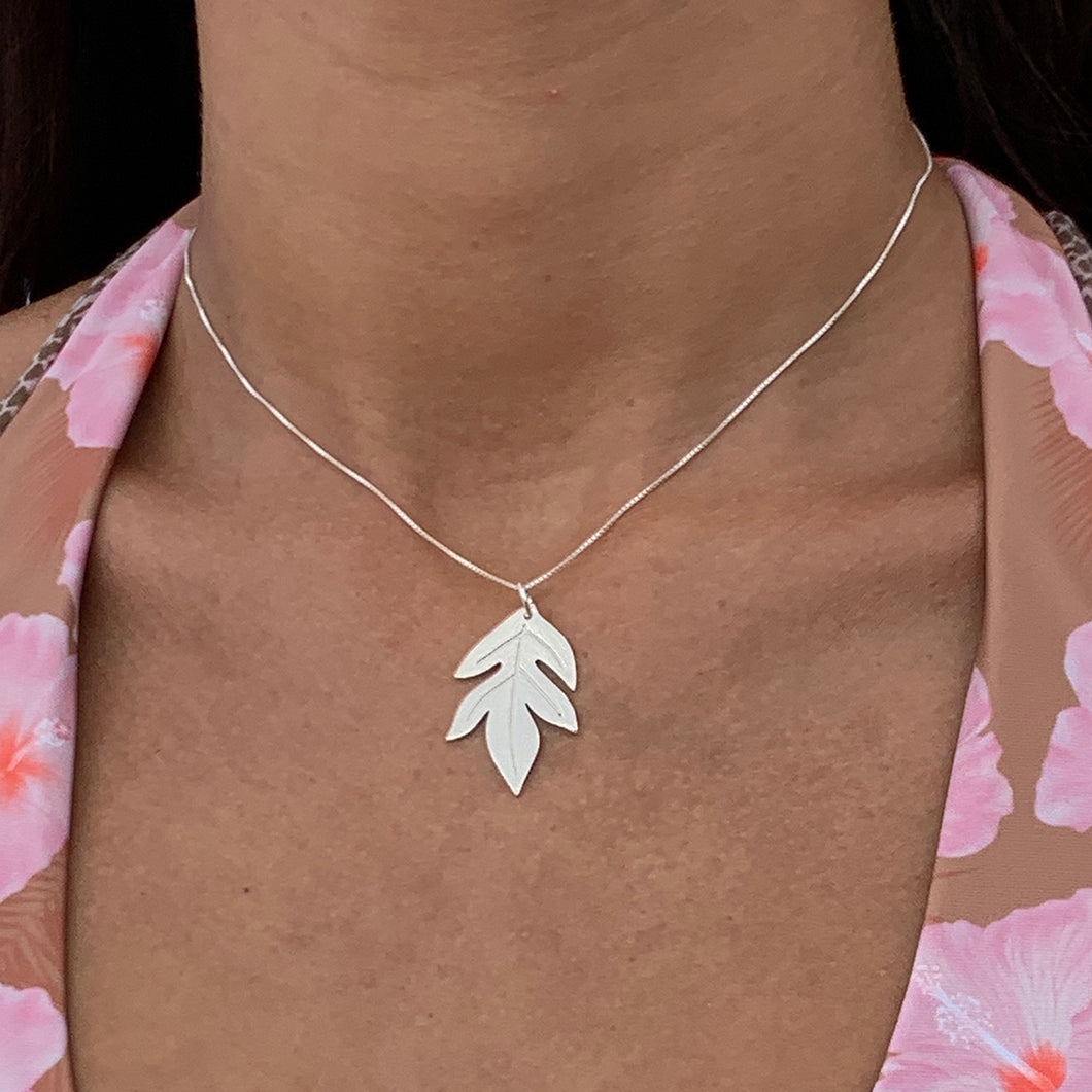 Ulu (Breadfruit) Leaf Necklace (Sterling Silver) - Debby Sato Designs