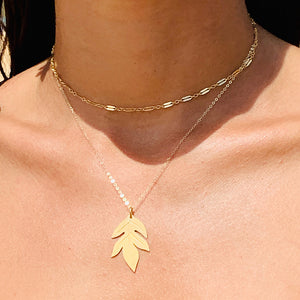 Ulu (Breadfruit) Leaf Necklace (14k Gold over Sterling Silver) - Debby Sato Designs